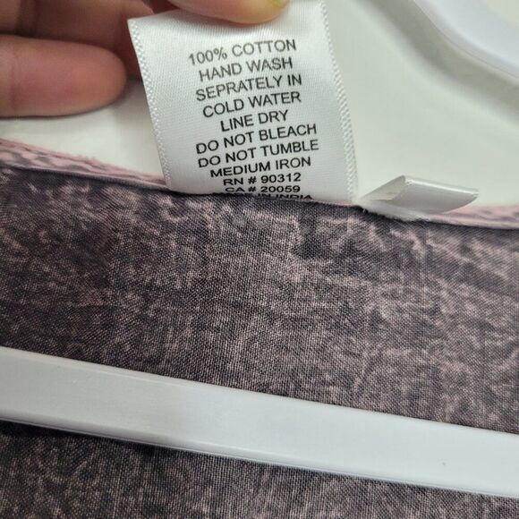 Parsley and Sage pink grunge textured 3/4 sleeve high low top size large - Picture 5 of 7